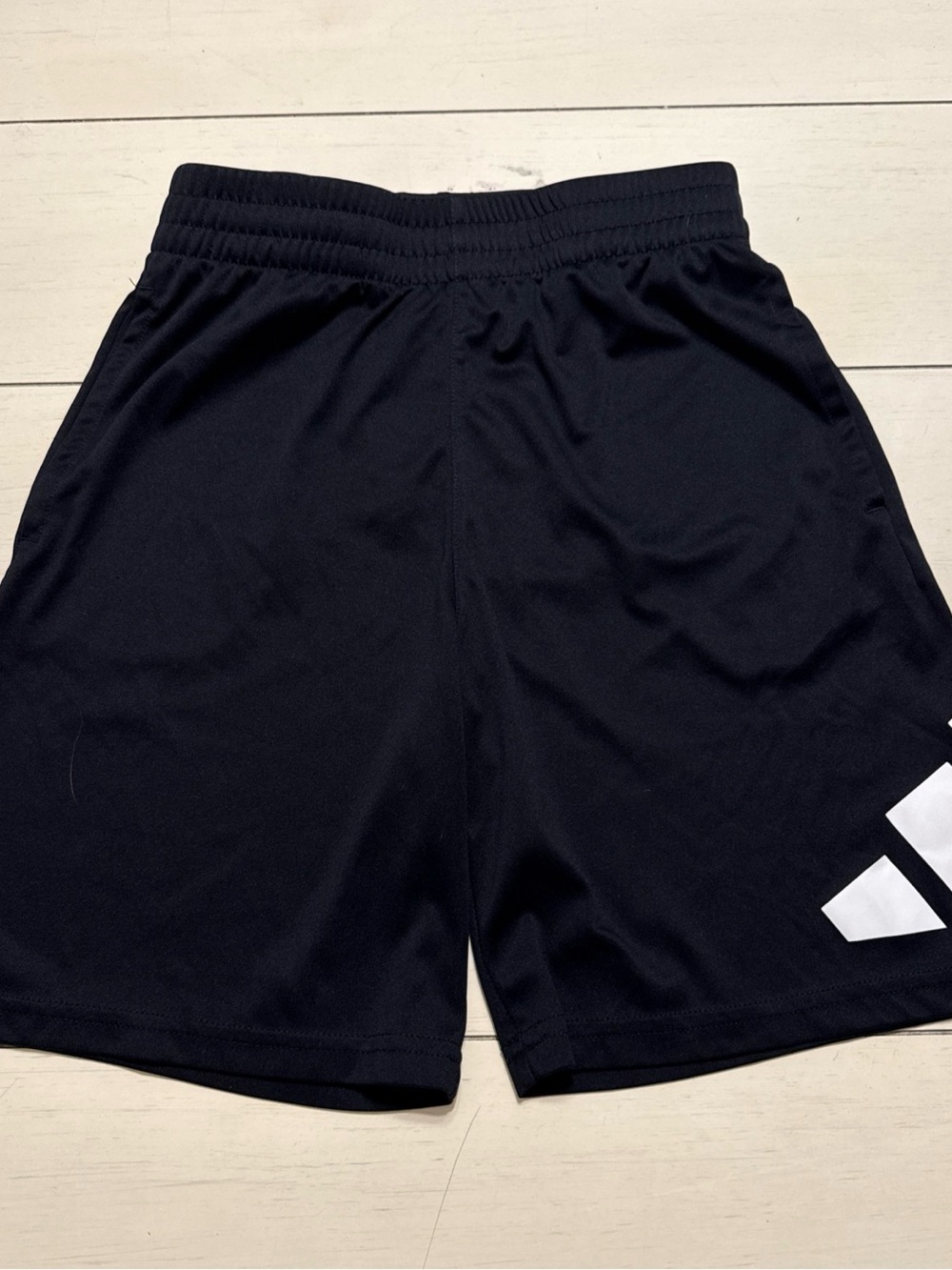 adidas Black Athletic Training Shorts with White Logo